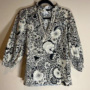 Umgee U.S.A. Women's Black and Cream Blouse, Size S